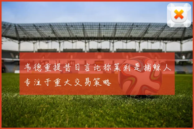韦德重提昔日言论称莱利是捕鲸人专注于重大交易策略